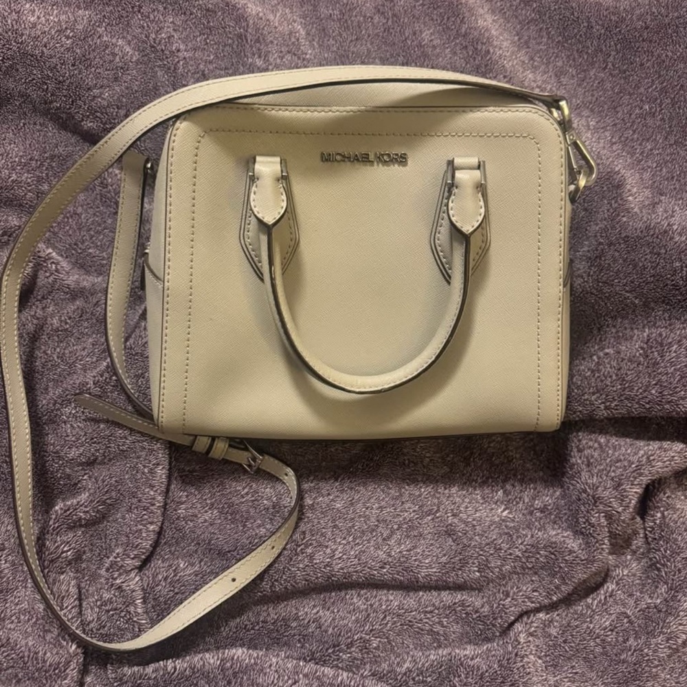 Michael Kors Light Gray (skull color) Small Satchel with wallet.